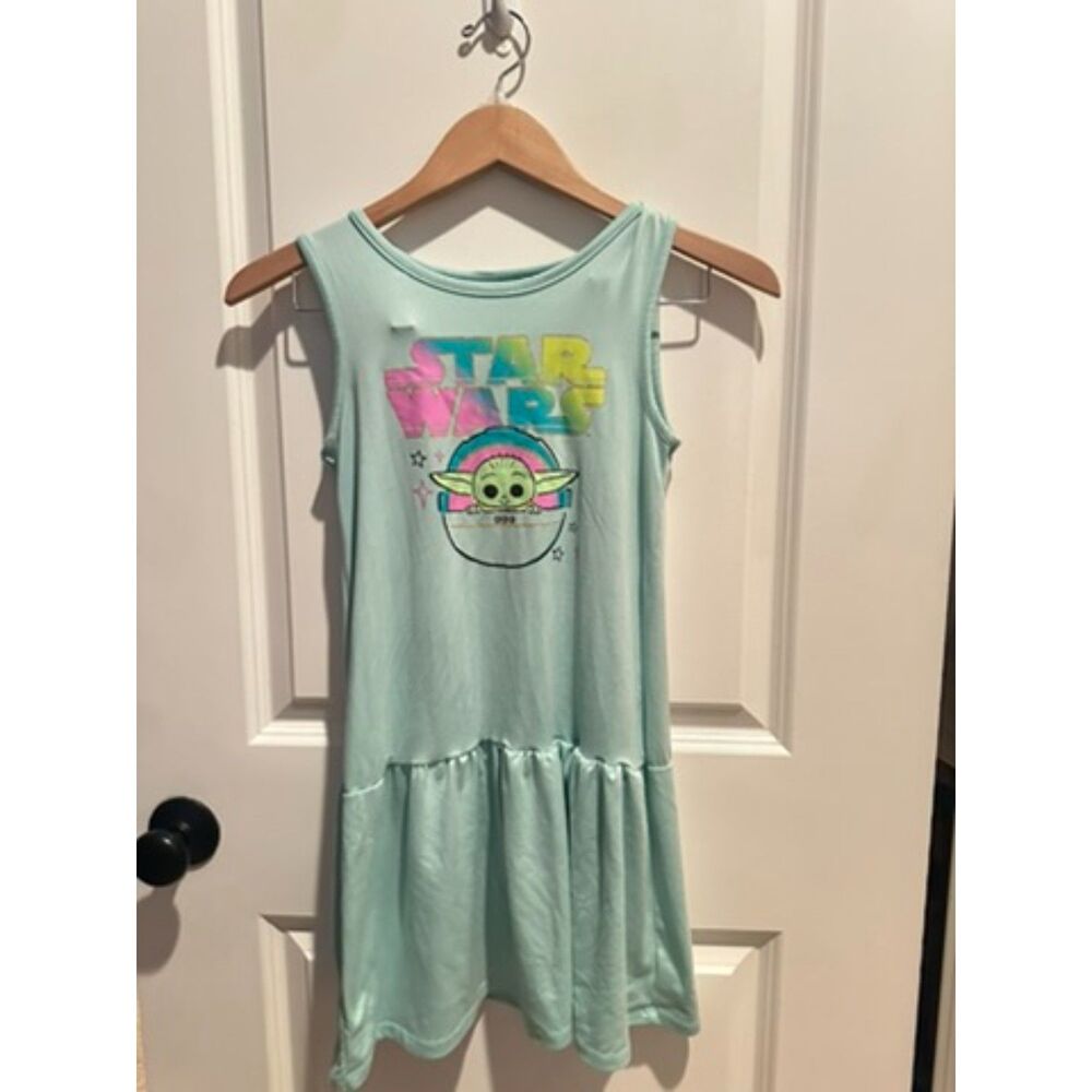 NWOT Star Wars The Mandalorian Baby Yoda Grogu Soft Dress Girls Size M 7/8